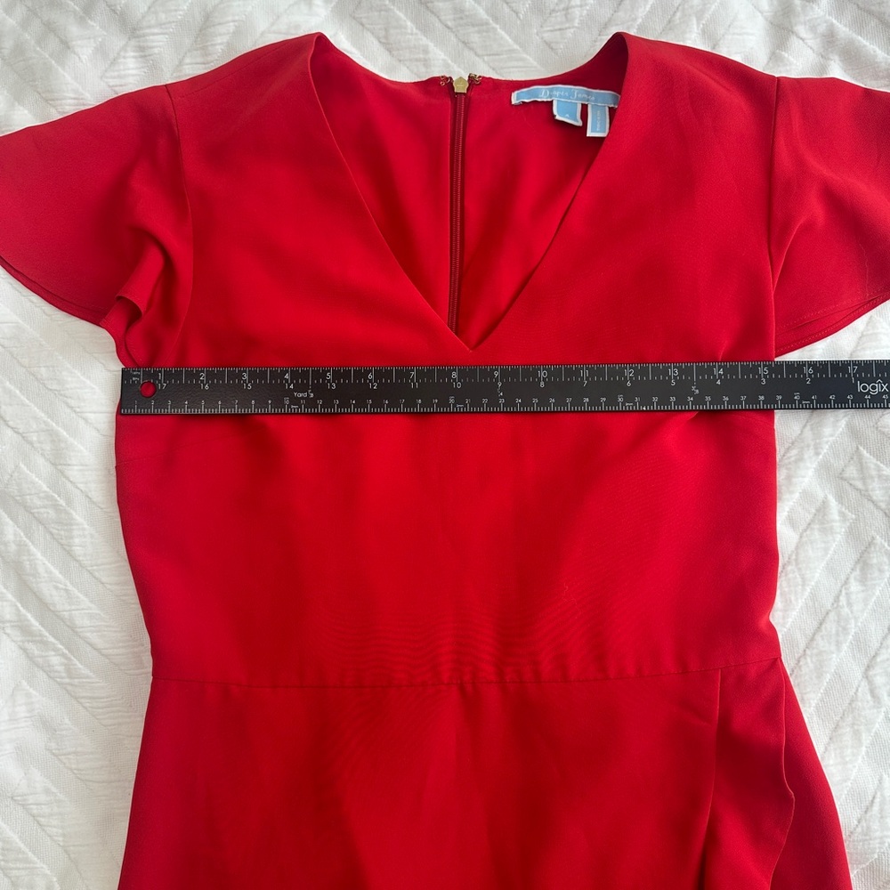 Draper James Lipstick Red Solid Flutter Dress - Picture 8 of 8